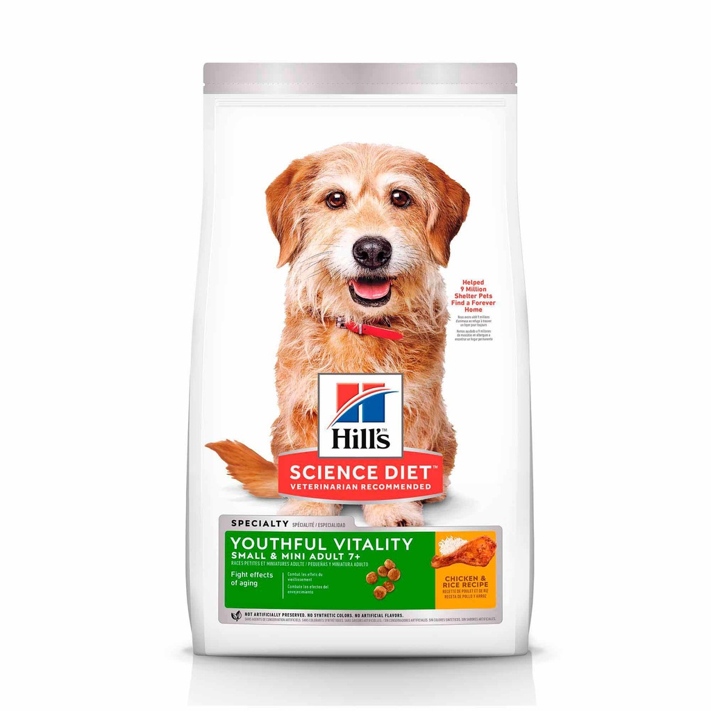 HILLS SCIENCE DIET ADULT 7+ SENIOR VITALITY, RAZAS PEQUEÑAS Y MINIATURA - 1.6 KG