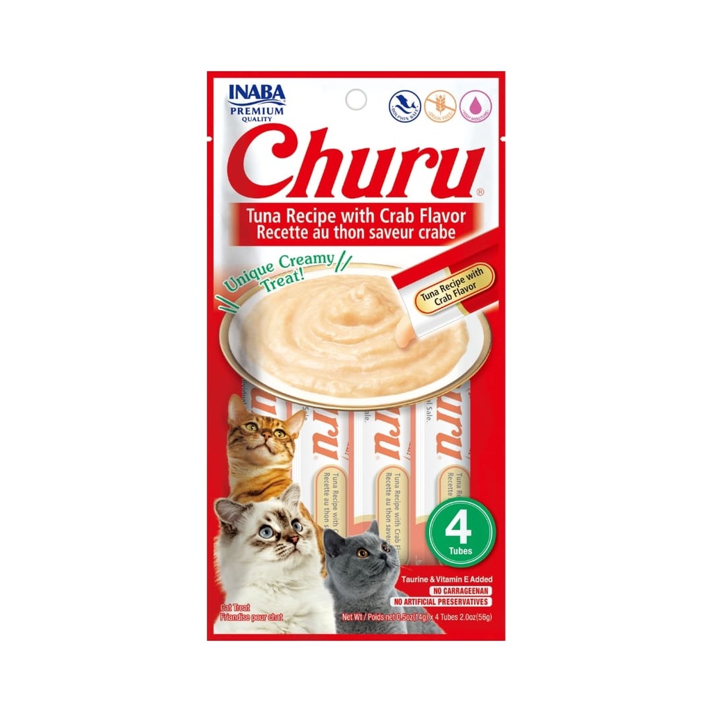 Churu Cat Tuna Recipe with Crab Flavor 4 Tubes