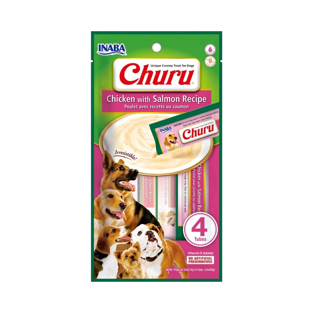 Churu Dog Chicken with Salmon Recipe 4 Tubes