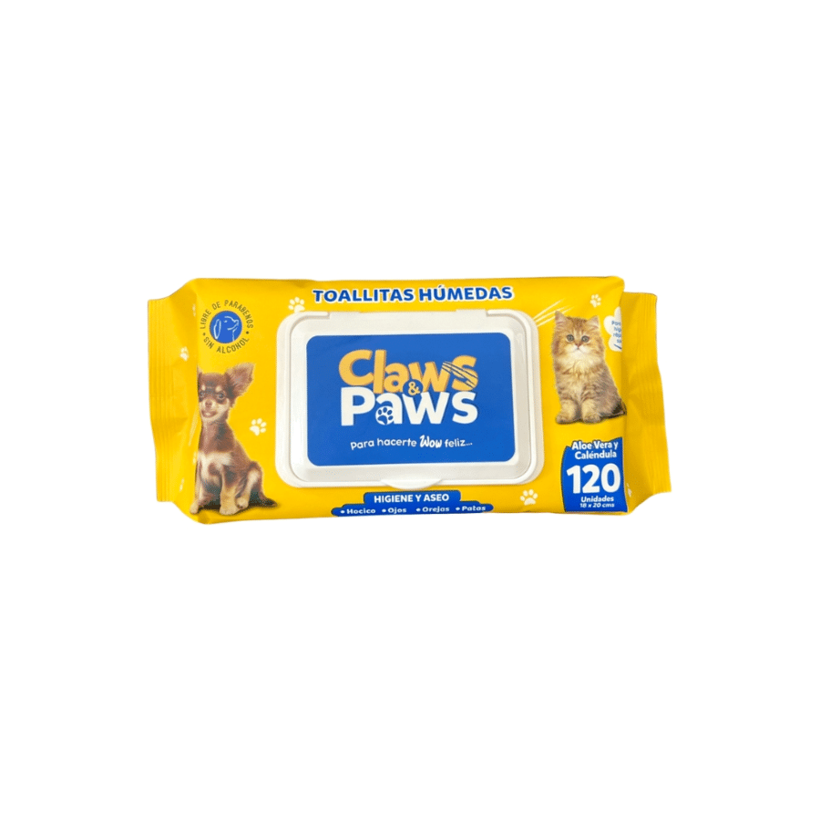 Claws and Paws Toallitas Humedas X 120 Unid