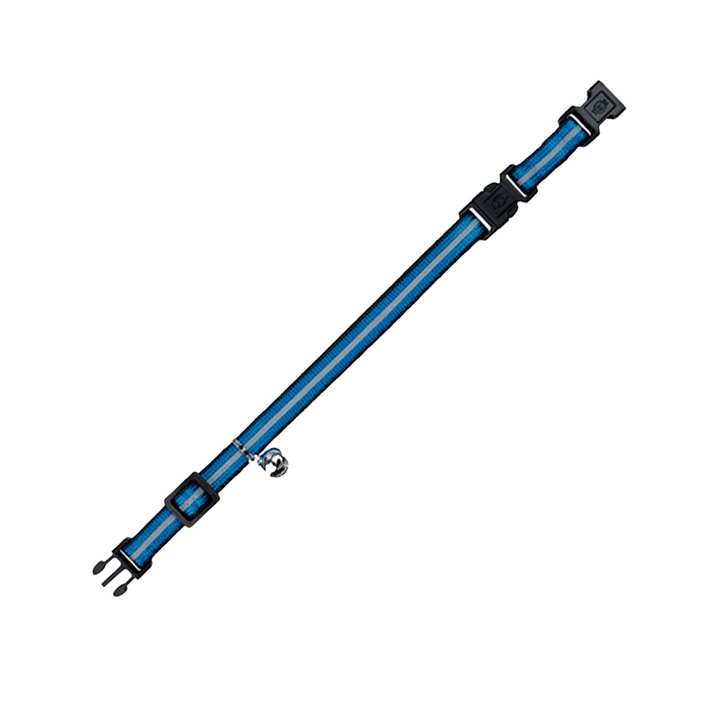 COLLAR REFLECTIVE TRIXIE CON CASCABEL AZUL PARA GATOS