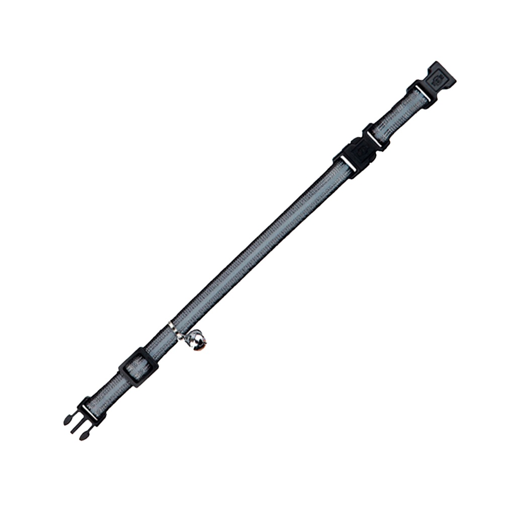 COLLAR REFLECTIVE TRIXIE CON CASCABEL PLOMO PARA GATOS