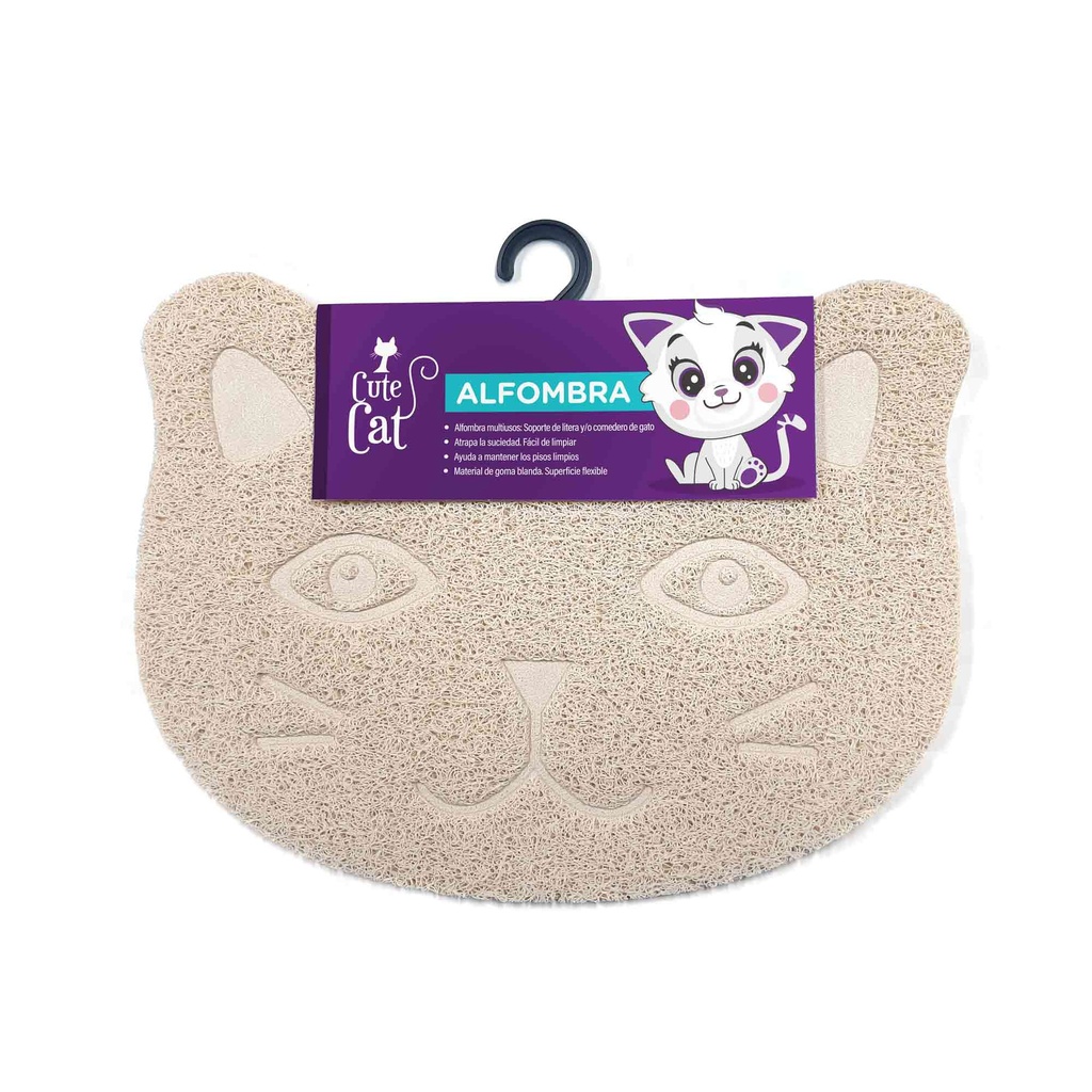 CUTE CAT ALFOMBRA BEIGE GATO