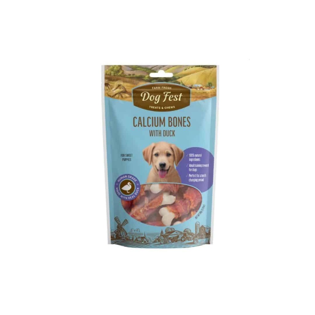 Dog Fest Puppy Treats & Chews Calcium Bones With Duck