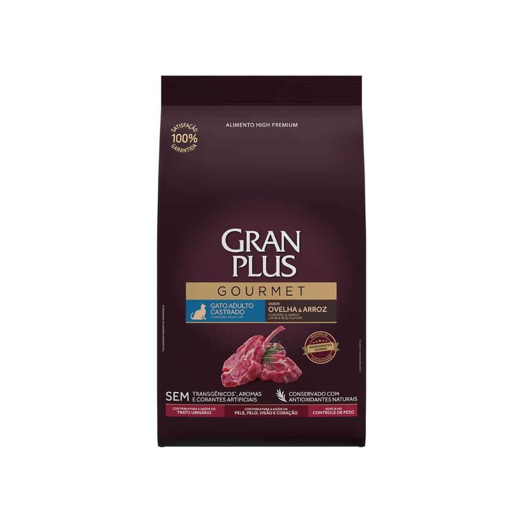 Gran Plus Gourmet Gato Adulto Castrado Sabor Cordero y Arroz