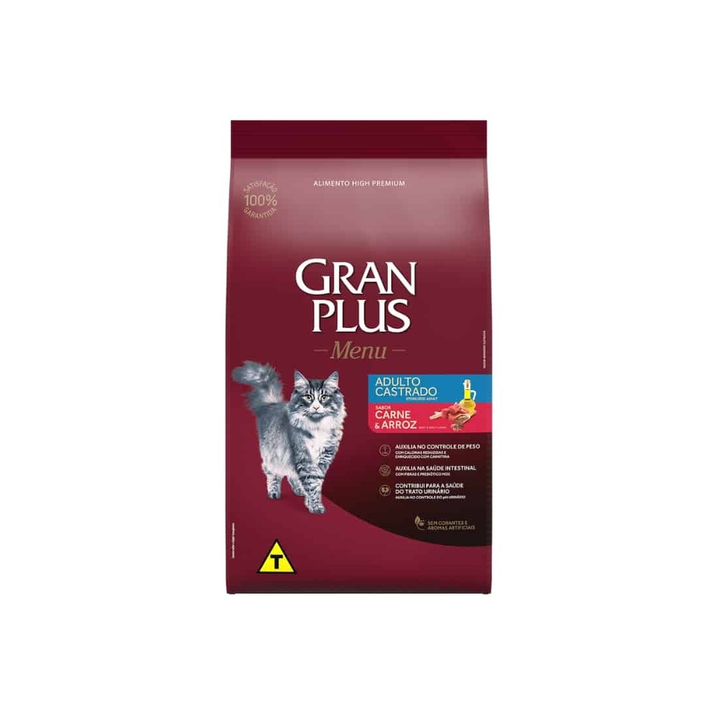 Gran Plus Menú Gato Adulto Castrado Carne y Arroz