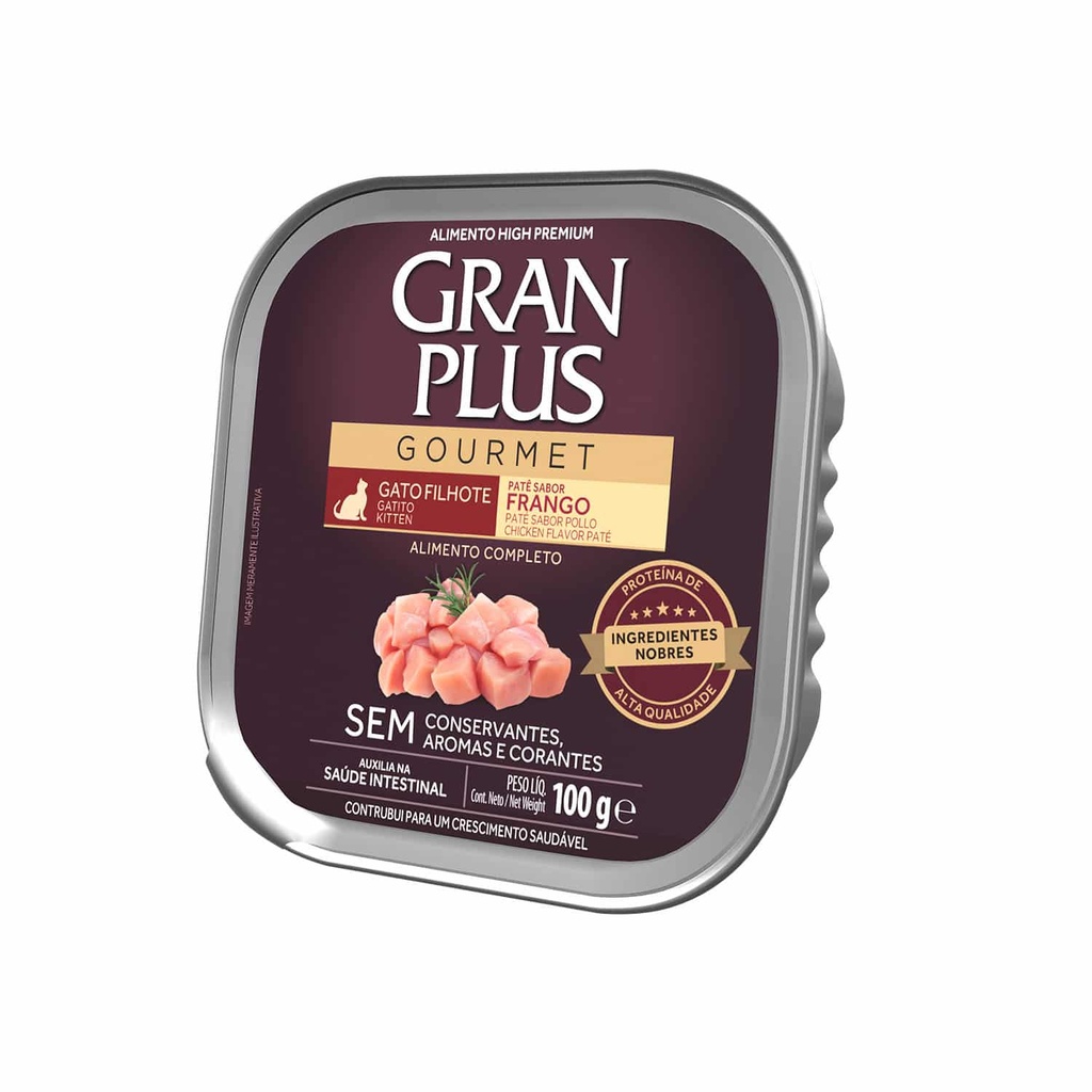 Gran Plus Paté Gourmet Gato Cachorro Sabor Pollo