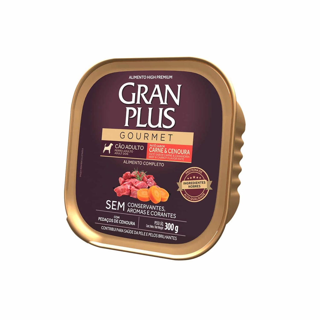 Gran Plus Paté Gourmet Perro Adulto Sabor Carne y Zanahoria