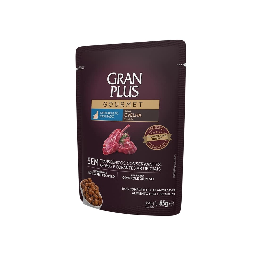 Gran Plus Sache Gourmet Gato Adulto Castrado Sabor Oveja