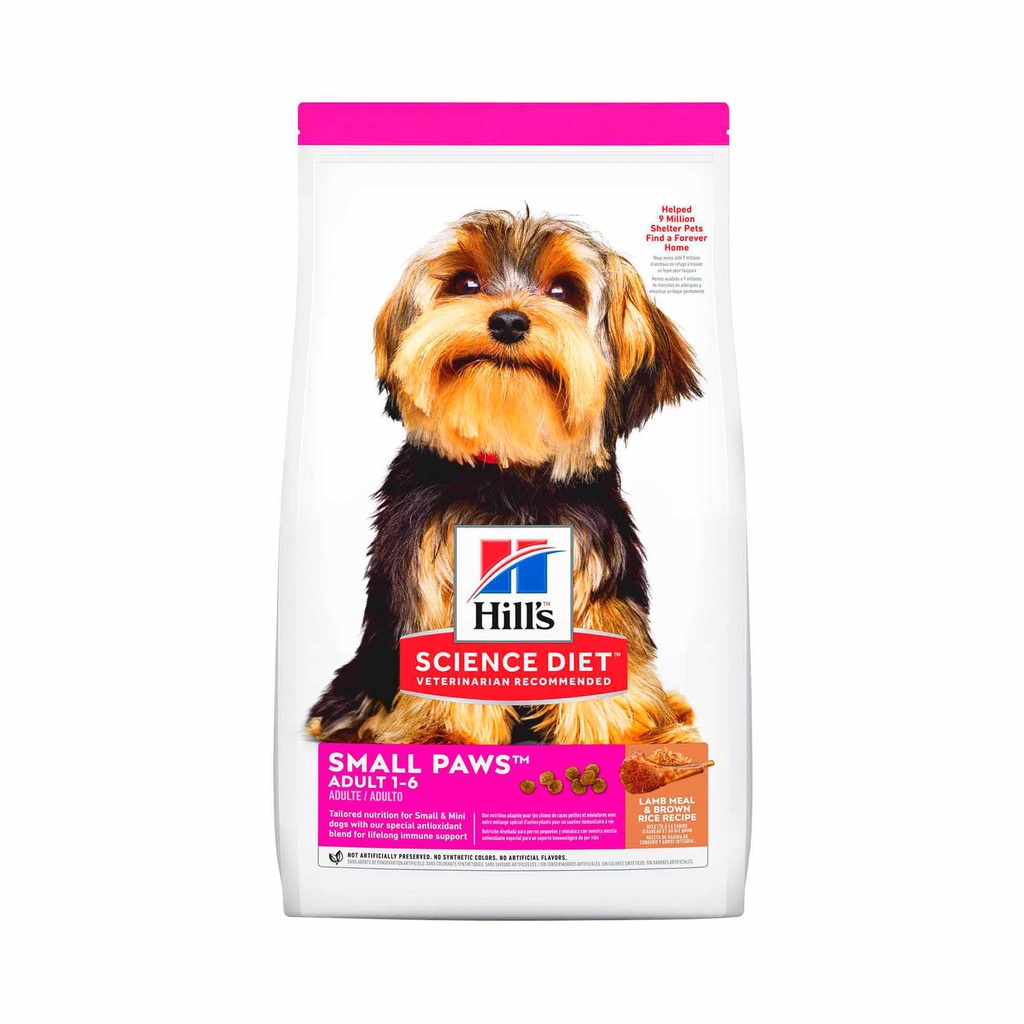 HILLS SCIENCE DIET CANINE ADULT SMALL PAWS LAMB & RICE