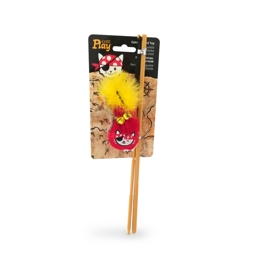 JUGUETE PLAY PIRATES VARITA FLEXIBLE CON BOLSA DE ORO CON CATNIP CAT ITACOM-00708
