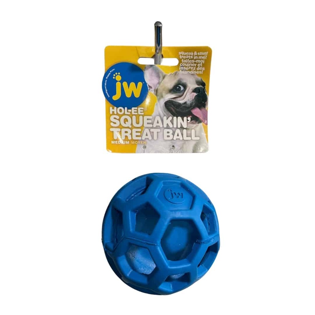 JW Hol-ee Squeaking Treat Ball Medium Moyen