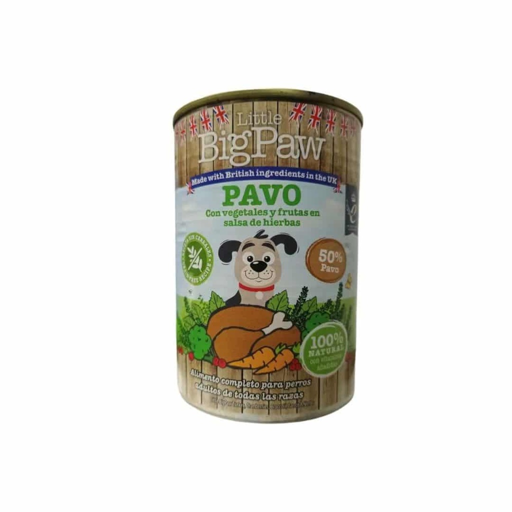 Little Big Paw Pavo con vegetales y frutas en salsa de hierbas 390g