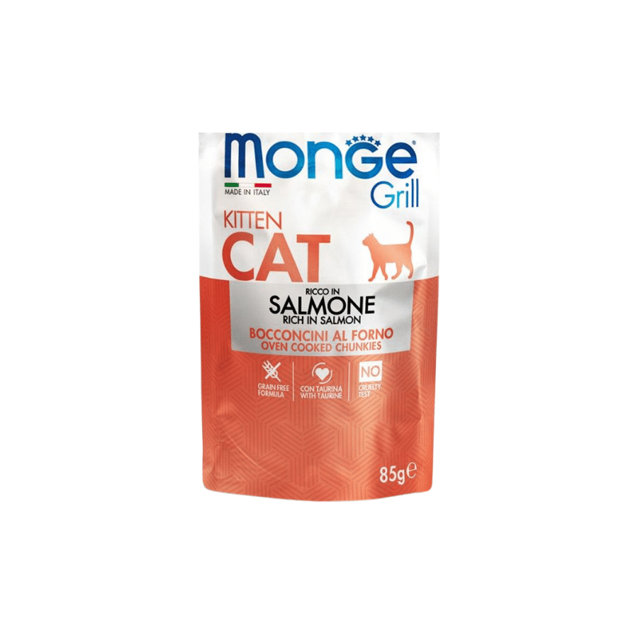 MONGE FELINE GRILL KITTEN SALMON SOBRE 85 GR