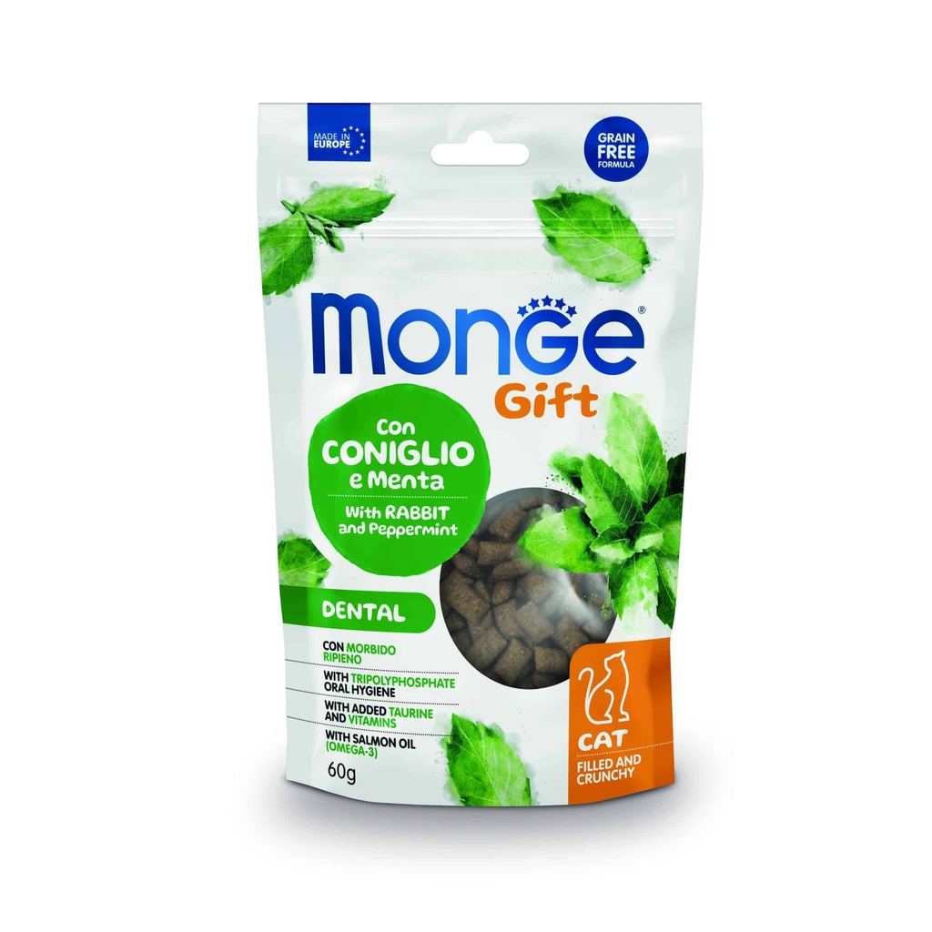 Monge Gift Filled and Crunchy Dental Cat Adult - Conejo y Menta
