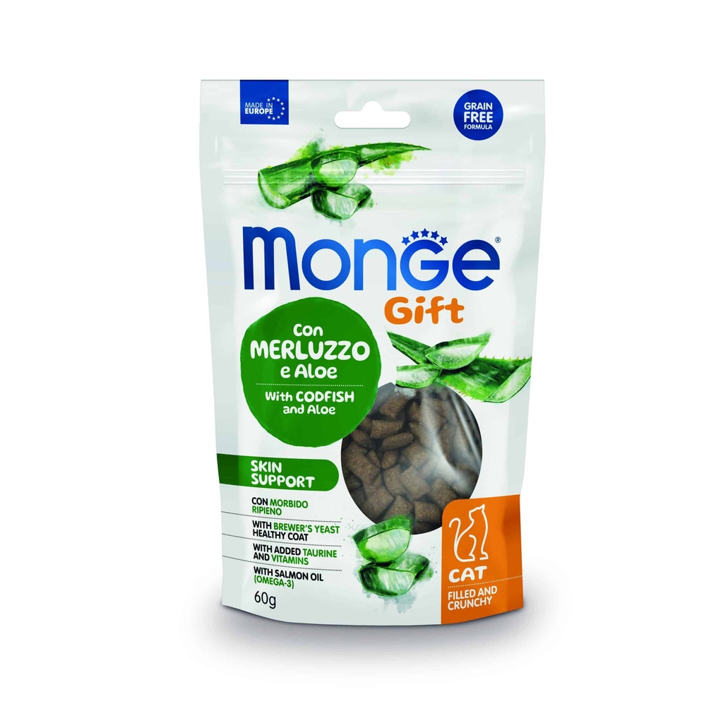 Monge Gift Filled and Crunchy Skin Support Cat Adult - Bacalao y Aloe