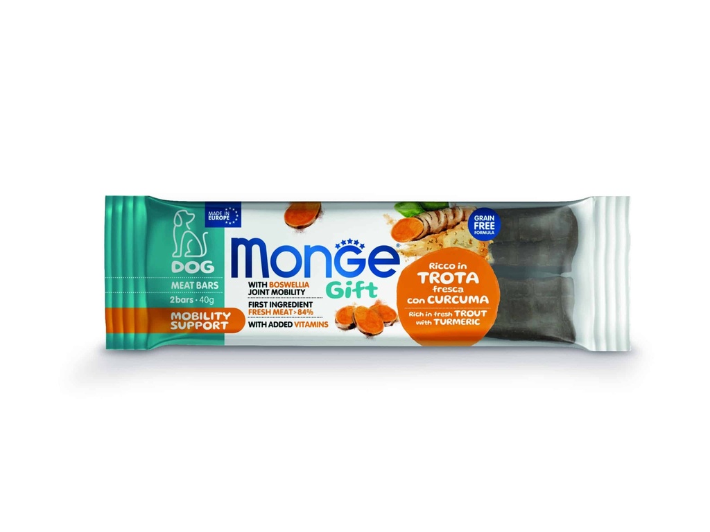 Monge Gift Meat Bars Mobility Support Dog Adult – Trucha y Curcuma