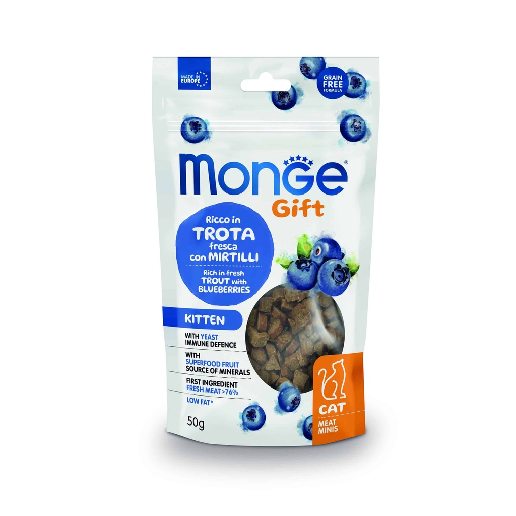 Monge Gift Meat Minis Kitten Cat -Trucha y Arandanos