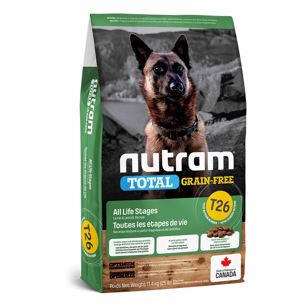 NEW T26 NUTRAM TOTAL GRAIN-FREE ALLERGY LAMB DOG