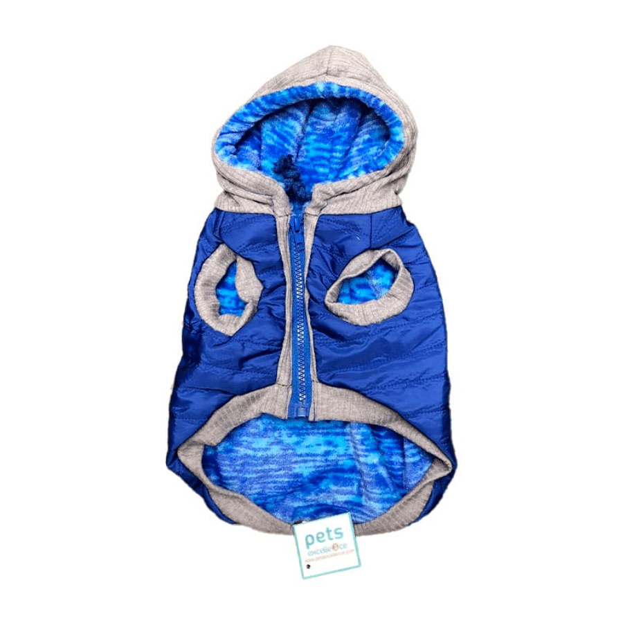 Pet Excellence Chaleco Azul Impermeable con Capucha