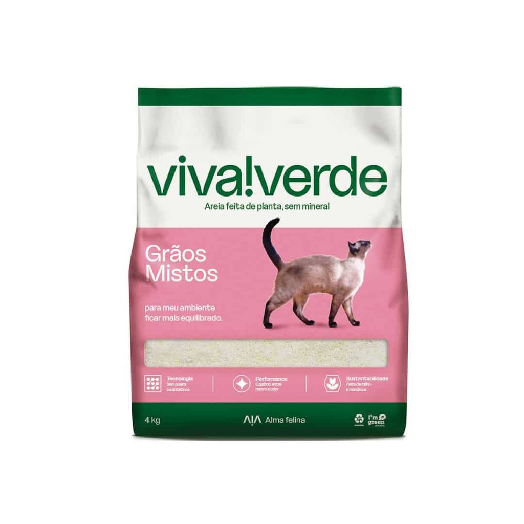 Arena para gato Viva Verde 4 Kg – Granos Mixtos