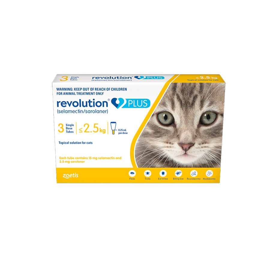 REVOLUTION PLUS 0.25ML X 1 PIPETA (AMARILLO FELINOS HASTA 2.5KG)