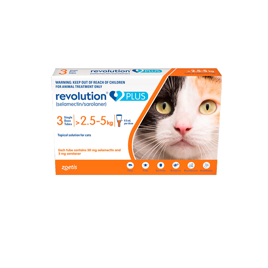 REVOLUTION PLUS 0.5 ML X 1 PIPETA (NARANJA FELINOS 2.5-5 KG)