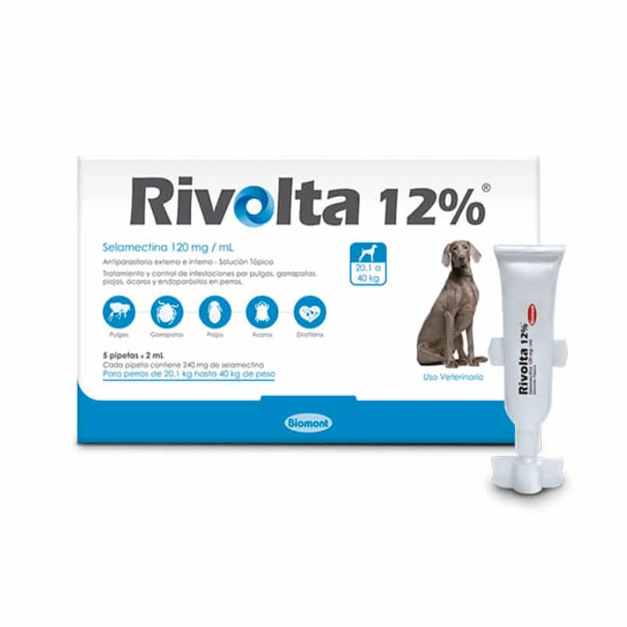 RIVOLTA 12% x 2ml 20 KG a 40 KG X PIPETA
