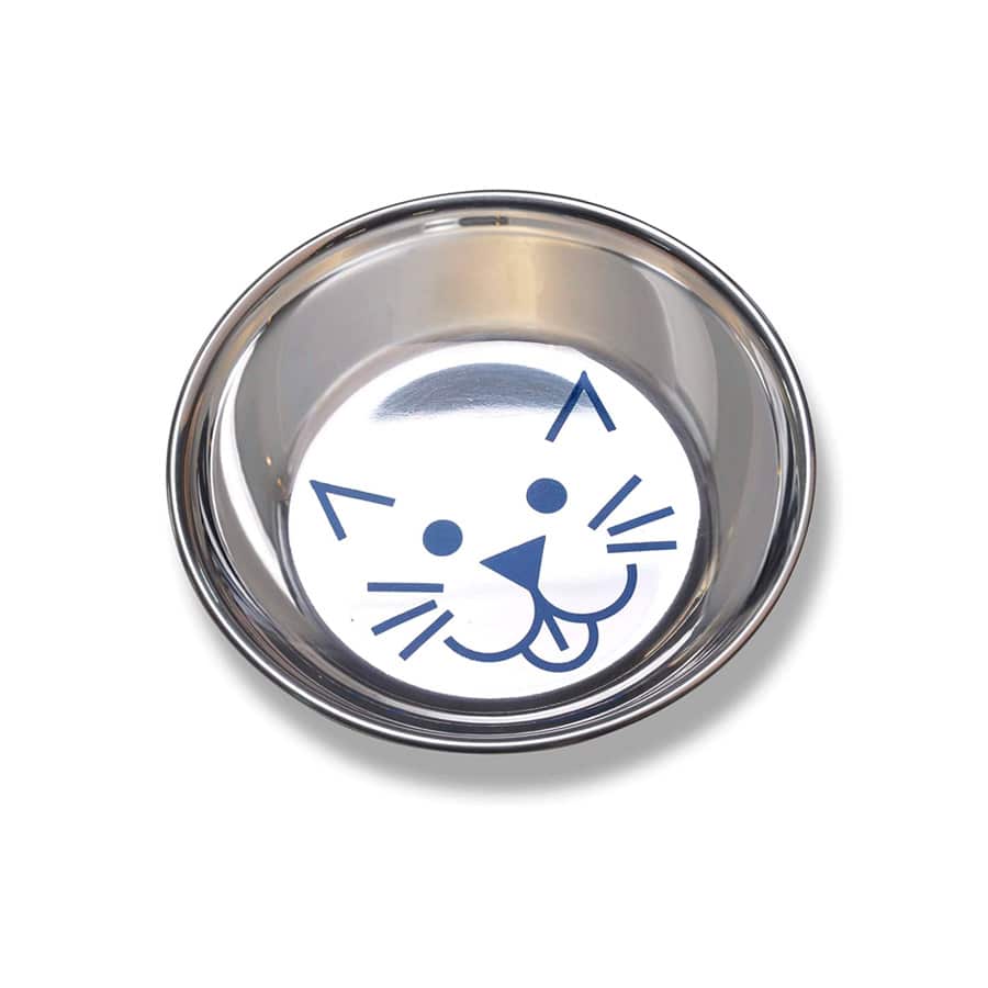 SS10-PLATO DE ACERO CON ROSTRO DE GATO