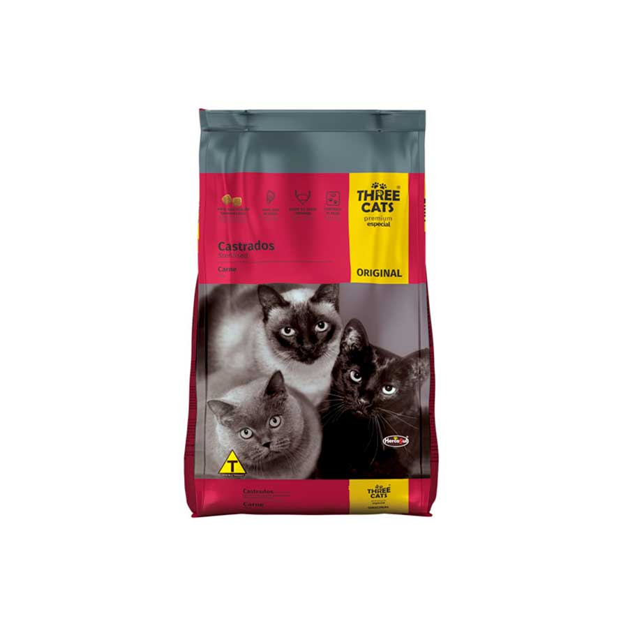 THREE CATS PREMIUM ESPECIAL CASTRADO CARNE