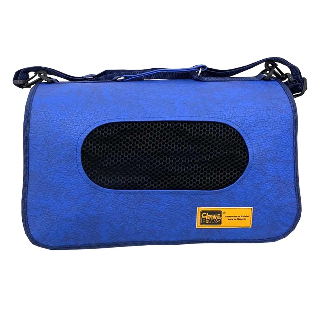 TRANSPORTADOR DE CUERO AZUL CLAWS & PAWS