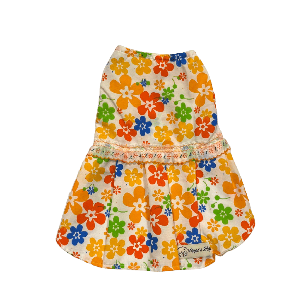 Vestido Flores Naranja