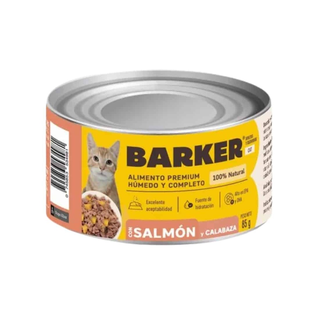 Barker Cat Alimento Humedo – Salmón y Calabaza