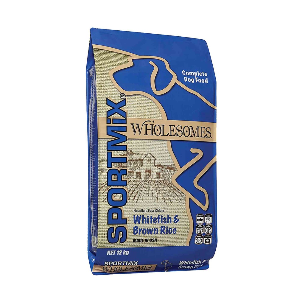 SPORTMIX WHOLESOMES WHITE FISH & BROWN RICE - 12 KG