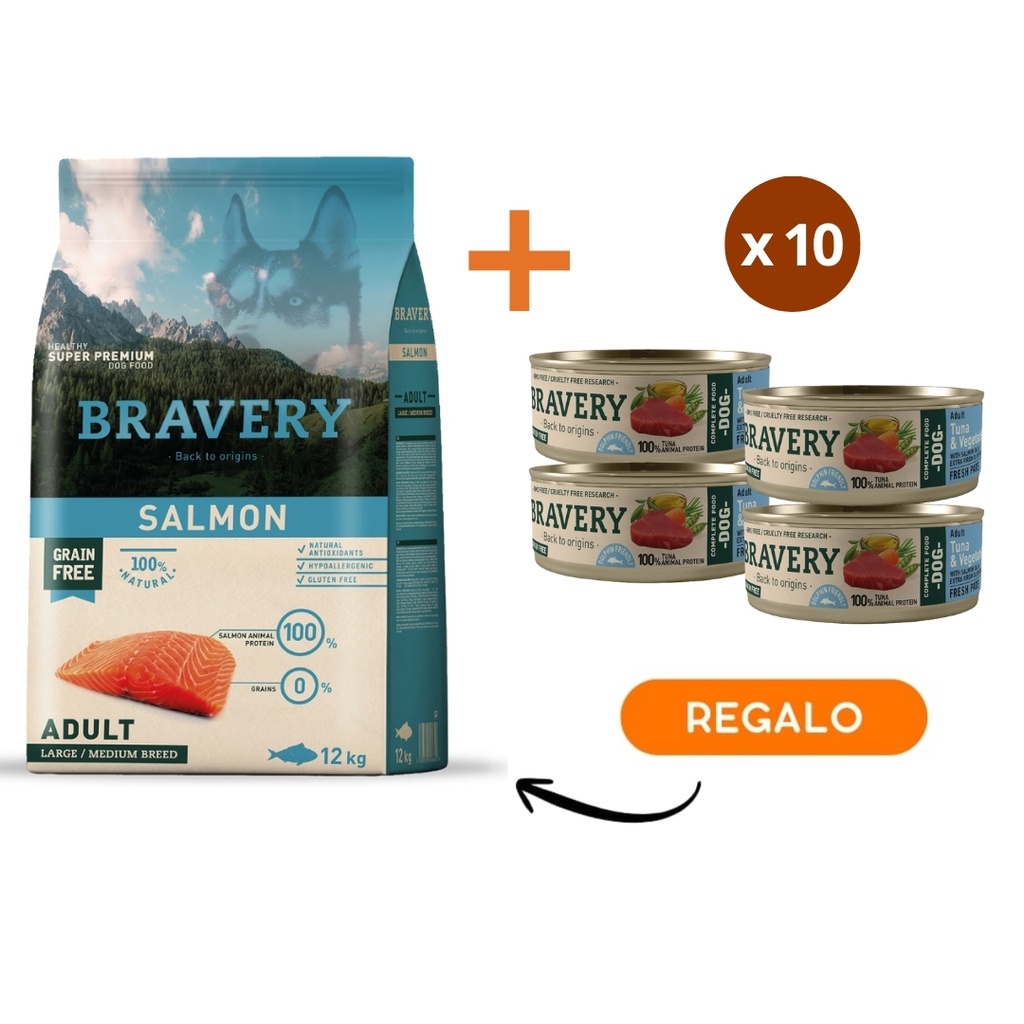 Bravery Salmon Adult Large/Medium Breeds