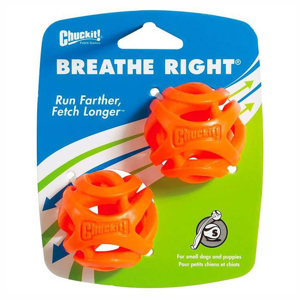 CHUCKIT! BREATHE RIGHT FETCH BALL 2-PACK - S