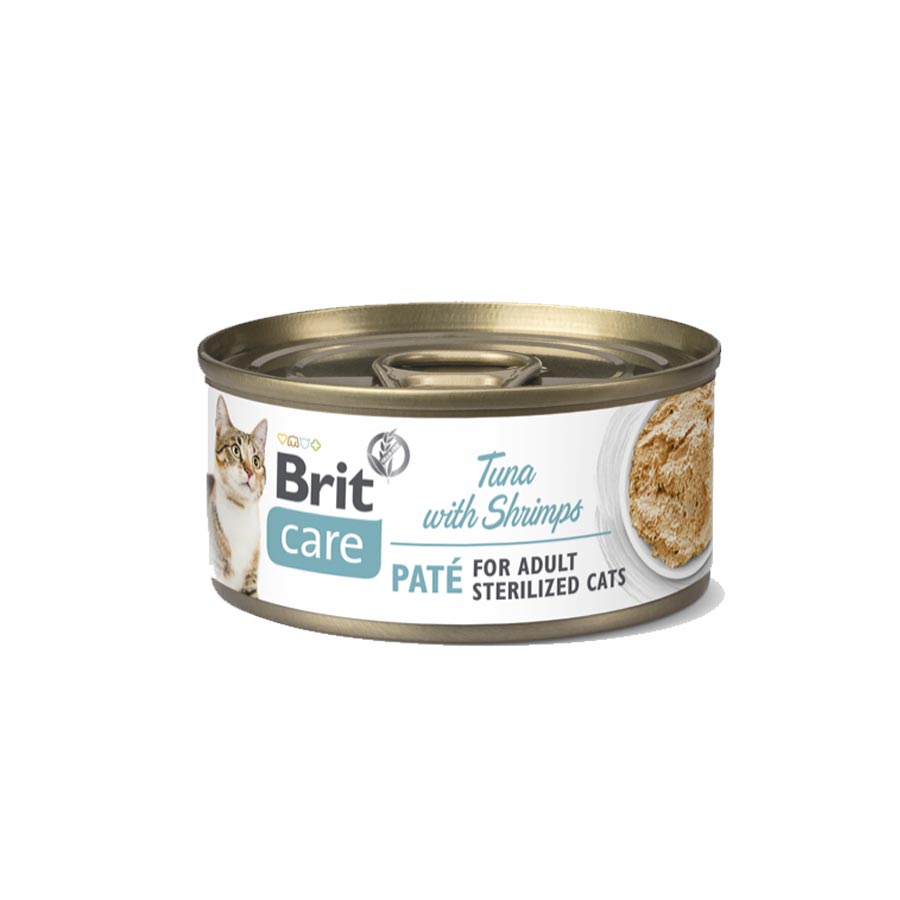 BRIT CARE CAT STERILIZED TUNA PATE WITH SHRIMPS