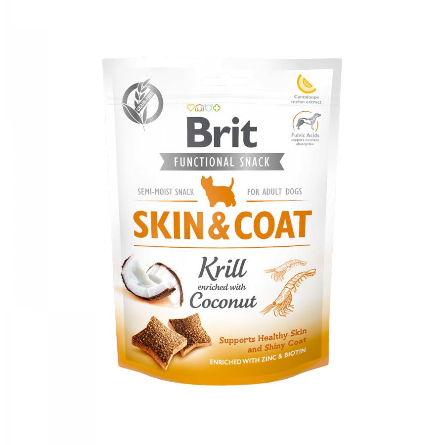 BRIT CARE DOG FUNCTIONAL SNACK SKIN & COAT KRILL