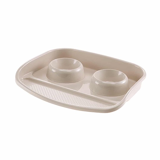 Ferplast Lindo Maxi Tray and Bowls - Bandeja con dos platos