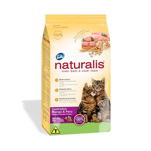 F NATURALIS GATOS ADULTO CASTRADOS FRANGO & PERU