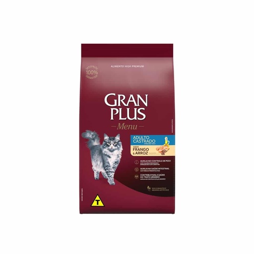 Gran Plus Menú Gato Adulto Castrado Pollo y Arroz