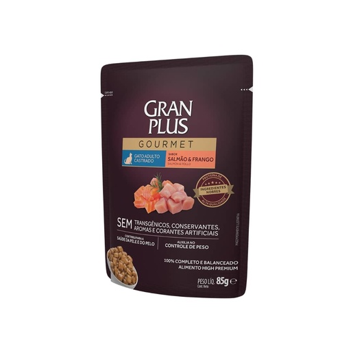 Gran Plus Sache Gourmet Gato Adulto Castrado Sabor Salmón y Pollo