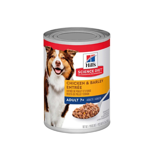 HILLS SCIENCE DIET ADULT 7+ CHICKEN & BARLEY, PERROS ADULTOS MAYORES