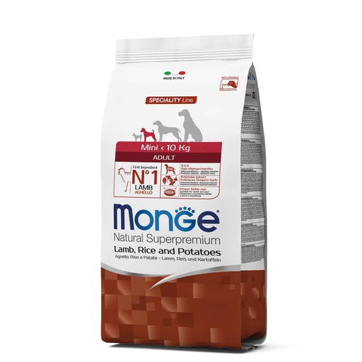 MONGE CANINE ADULT MINI CORDERO, ARROZ Y PAPA