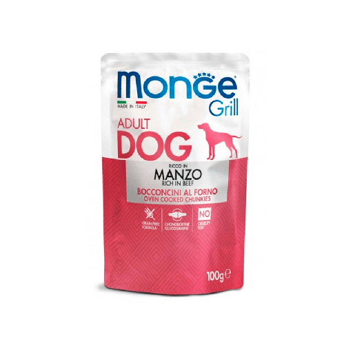 Monge Canine Grill Adulto Carne de Res Sobre 100G