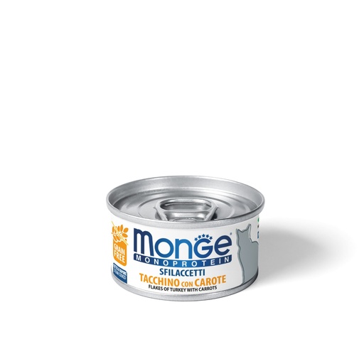 MONGE FELINE ADULT MONOPROTEIN PAVO Y ZANAHORIA LATA