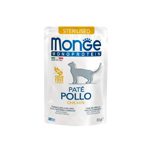 Monge Feline Monoprotein Sterilised Pollo Sobre 85 Gr