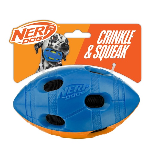 Nerf Dog Crinkle and Squeak Orange/Blue