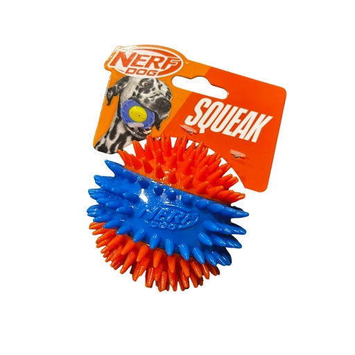 Nerf Dog Spike Squeak Ball Orange/Blue