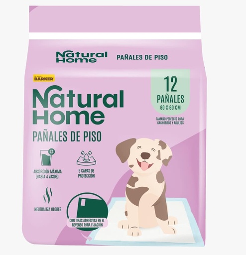 Barker Pañales Natural Home x 12 und